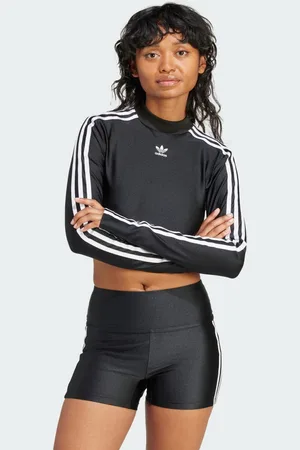 adidas 3-Stripes Cropped Long Sleeve Tee