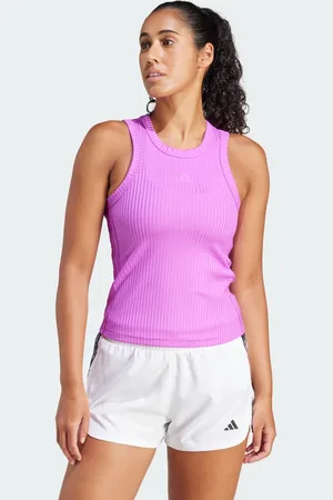 adidas All Gym Seasonal Rib Tight Fit Tonal 3-Stripes Tank Top