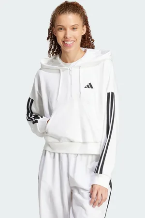 adidas Essentials 3-Stripes French Terry Quarter-Zip Hoodie