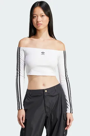 adidas Adicolor Off Shoulder Long Sleeve Tee