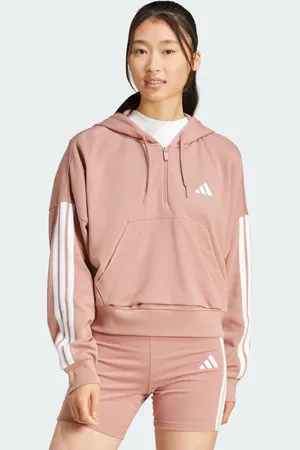 adidas Essentials 3-Stripes French Terry Quarter-Zip Hoodie