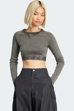 adidas Ribbed Long Sleeve Crop Top
