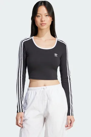 adidas Adicolor 3-Stripes Long Sleeve Crop Tee