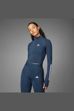 adidas Hyperglam Full-Zip Ribbed Cover-Up
