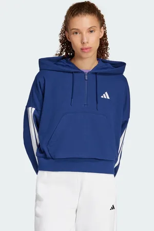 adidas Essentials 3-Stripes French Terry Quarter-Zip Hoodie