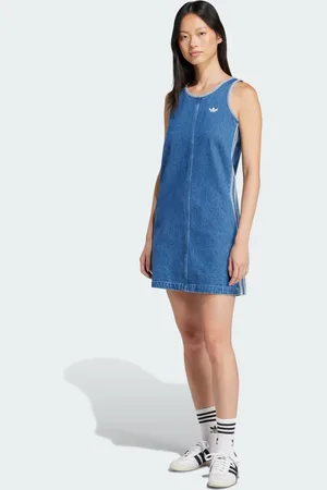 adidas Adicolor Denim 3-Stripes Tank Dress