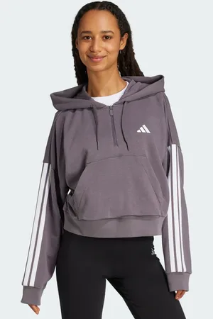 adidas Essentials 3-Stripes French Terry Quarter-Zip Hoodie