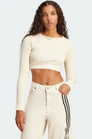 adidas Ribbed Long Sleeve Crop Top