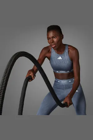 adidas Techfit Medium-Support High-Neck Print Bra
