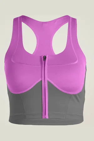 adidas By Stella McCartney Two-Tone Zipped Crop Top