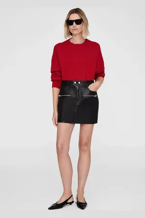 ANINE BING Steel Skirt in Leather