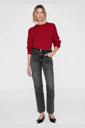 ANINE BING Lee Crew Sweater in Scarlet