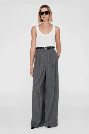 ANINE BING Lou Trouser in And Grey Stripe