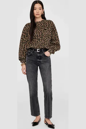 ANINE BING Miles Sweatshirt in And Brown Leopard