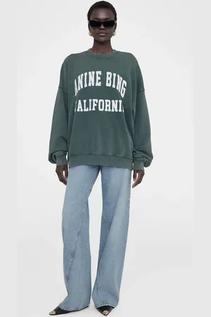 ANINE BING Miles Sweatshirt in Washed Dark Sage