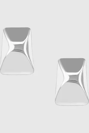 ANINE BING Curved Rectangle Earrings in