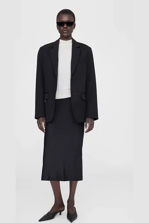 ANINE BING Bar Silk Skirt in