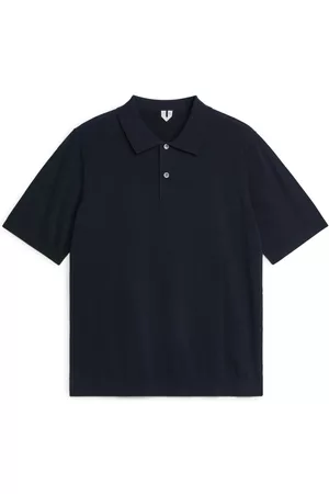 ARKET Cotton Silk Polo Shirt - Blue