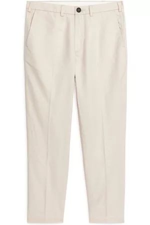 ARKET Regular Cropped Cotton-Linen Trousers