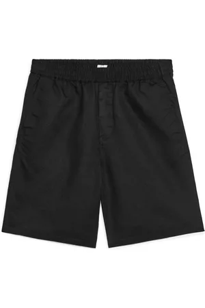 ARKET Cotton-Linen Drawstring Shorts - Black