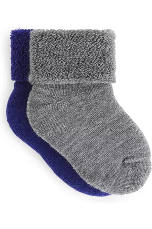 ARKET Wool Terry Baby Socks, 2 Pairs - Blue