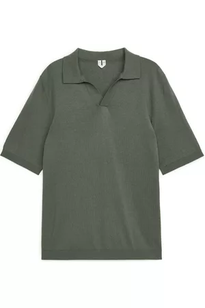 ARKET Cotton Linen Polo Shirt - Green