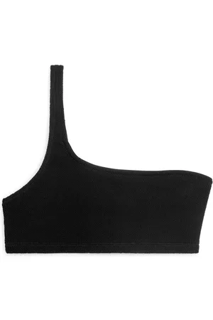 ARKET One-Shoulder Textured Bikini Top - Black