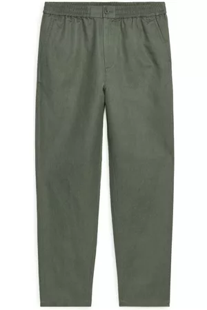 ARKET Heren Strings - Linen Drawstring Trousers - Green