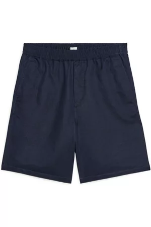 ARKET Cotton-Linen Drawstring Shorts - Blue
