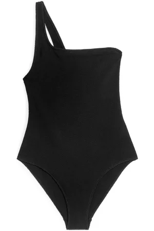 ARKET Crinkle One-Shoulder Swimsuit - Black