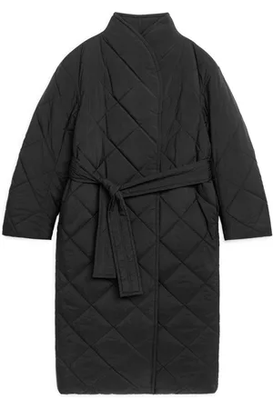 ARKET Dames Donsjassen - Quilted Shawl Collar Coat - Black