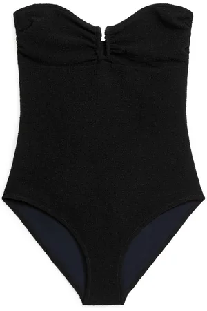 ARKET Dames Badpakken - Textured Bandeau Swimsuit - Black