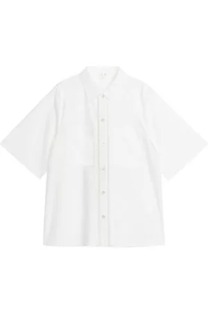 ARKET Dames T-shirts - Embroidered Poplin Shirt - White