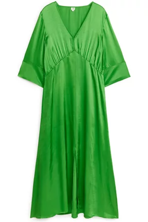 ARKET V-Neck Midi Dress - Green