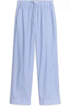 ARKET Dames Sokken - Poplin Pyjama Trousers - Blue