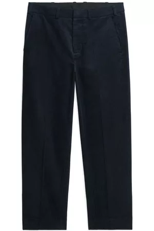 ARKET Heren Broeken - Cropped Corduroy Trousers - Blue