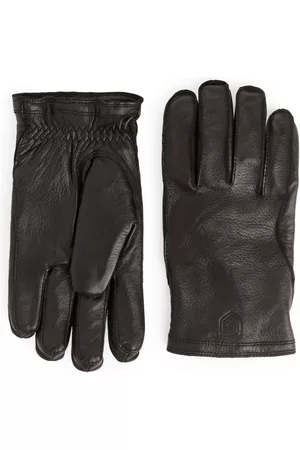 ARKET Heren Handschoenen - Hestra Håkon Fleece-Lined Leather Gloves - Black