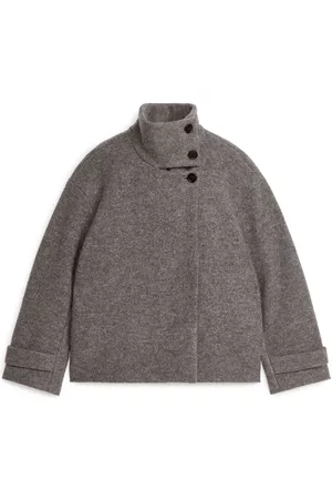 ARKET Bouclé Wool Short Coat - Beige