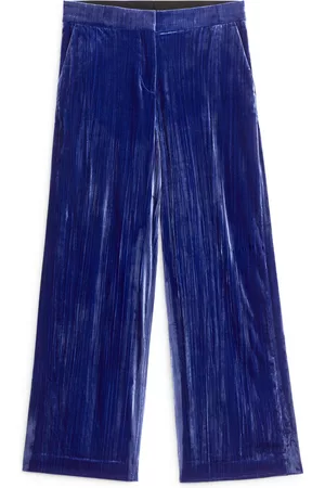 ARKET Crushed Velvet Trousers - Blue