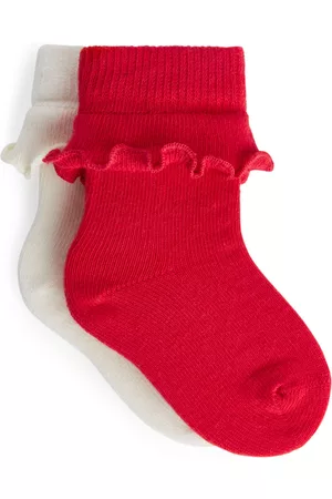 ARKET Sokken - Frill Cotton Socks, 2 Pairs - White