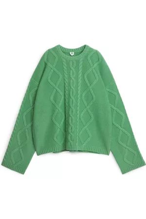 ARKET Cable-Knit Wool Jumper - Green