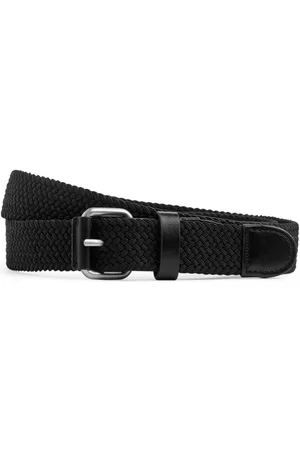 ARKET Heren Riemen - Braided Leather Trimmed Belt - Black