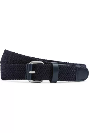 ARKET Heren Riemen - Braided Leather Trimmed Belt - Blue