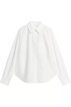 ARKET Dames Lange mouw - Poplin Shirt - White