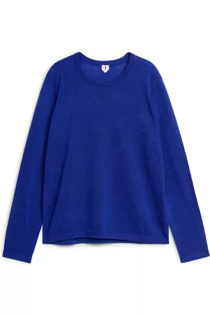 ARKET Dames Gebreide truien - Shimmering Wool Jumper - Blue