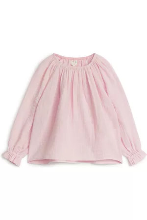 ARKET Overhemden - Gathered Cheesecloth Blouse - Pink