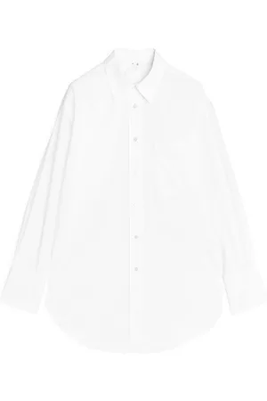 Arket Dames T-shirts - Oversized Poplin Shirt - White