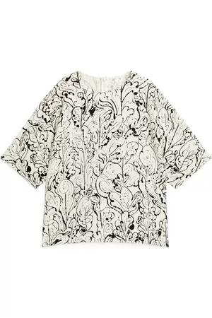 ARKET Printed Short-Sleeve Blouse - White
