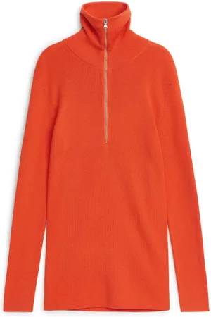ARKET Merino Wool Half-Zip Jumper - Orange