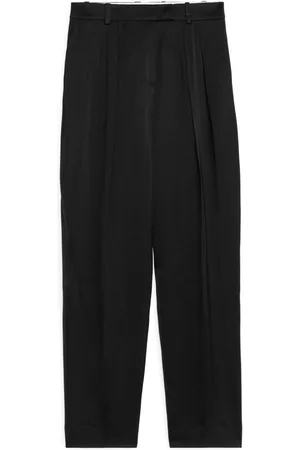 ARKET Tapered Satin Trousers - Black